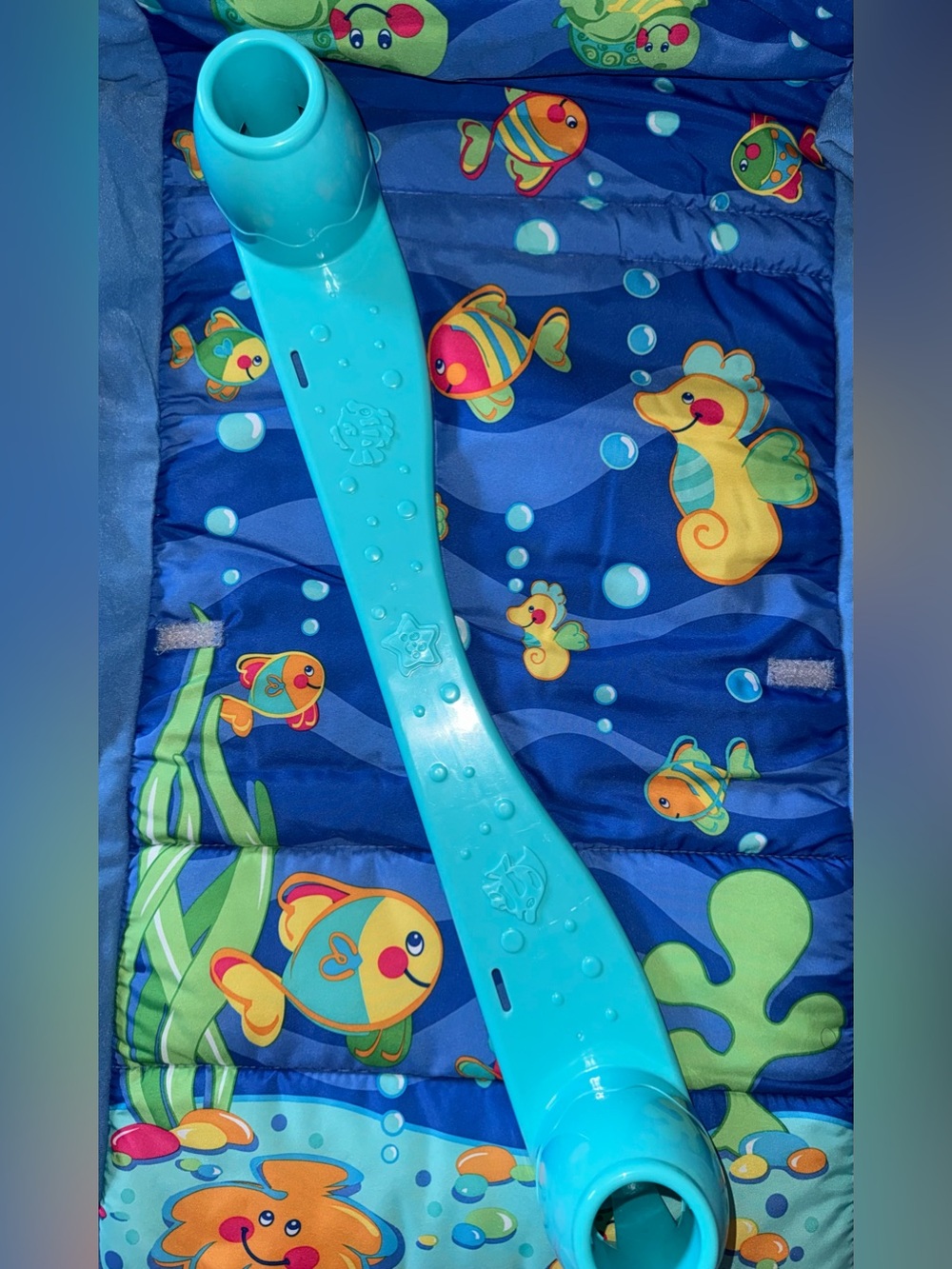 Blue & Green Ocean Play Gym for Babies - Interactive Tummy Time Mat - Picture 7 of 8